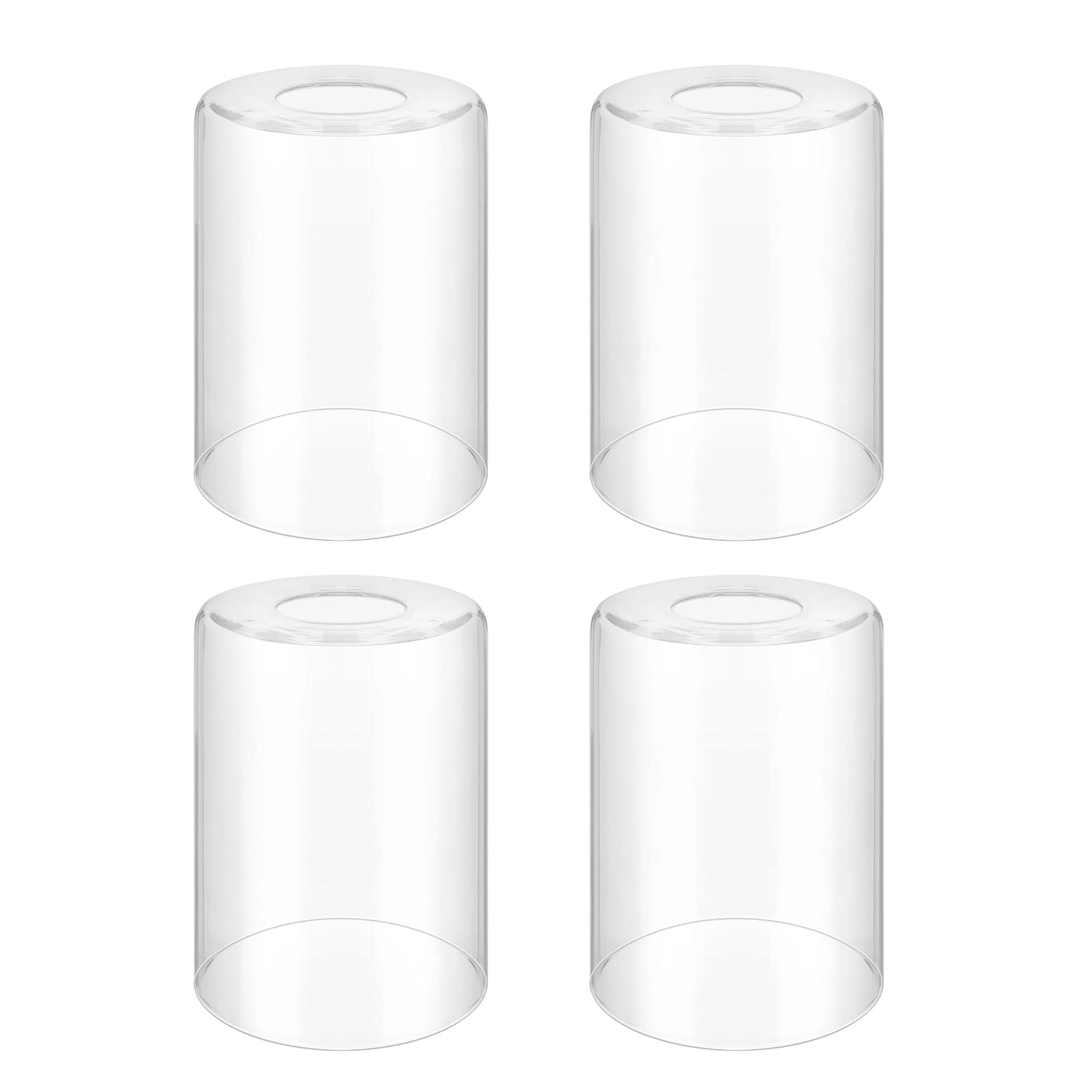 Front. Comfort Essence - Clear Glass Lamp Shade Replacement Pack nch High nch Diameter nch Fitter Transmittance Cylinder Lampshade C - 4 Pack.