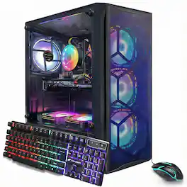STGAubron - Gaming Desktop PC, Intel Core i7 up to 3.9GHz, Radeon RX580 8G Graphics, 16G RAM, 512G SSD, USB WiFi 6, Win11H - Black