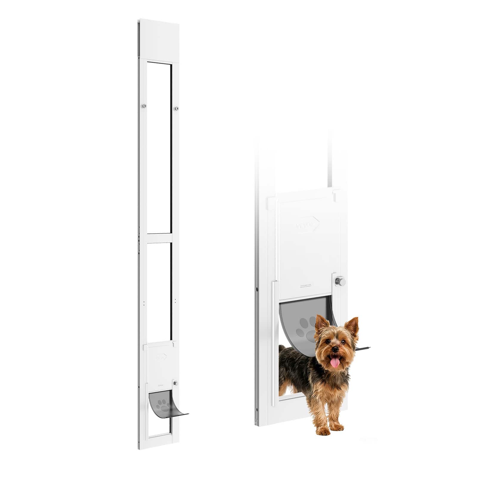 "VEVOR - Dog Door for Sliding Glass Door,75 7/8"" to 80 11/16"" Adjustable Height,Aluminum Alloy Frame with Flap and Rotating Hinge - White" price history on PriceWatchPro