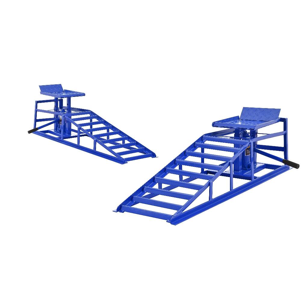 Alt View 3. Ropilly - Ropilly 5 Ton Hydraulic Car Ramps 10000 Lbs Truck Service Ramps Adjustable Height Auto Repair Lift 2 Pack Blue.