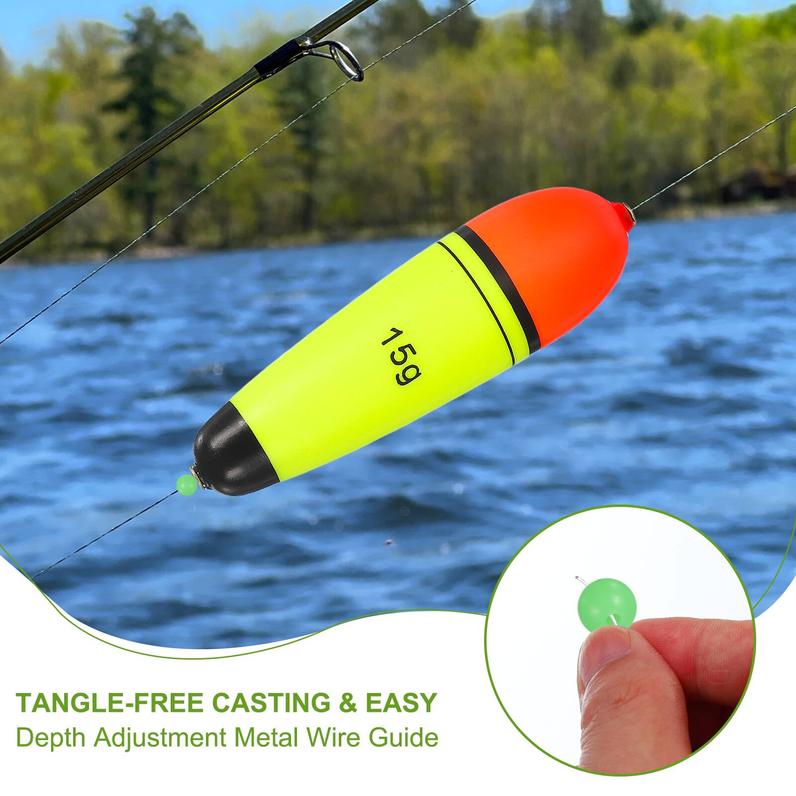 1 15g TANGLE-FREE CASTING & EASY Depth Adjustment Metal Wire Guide