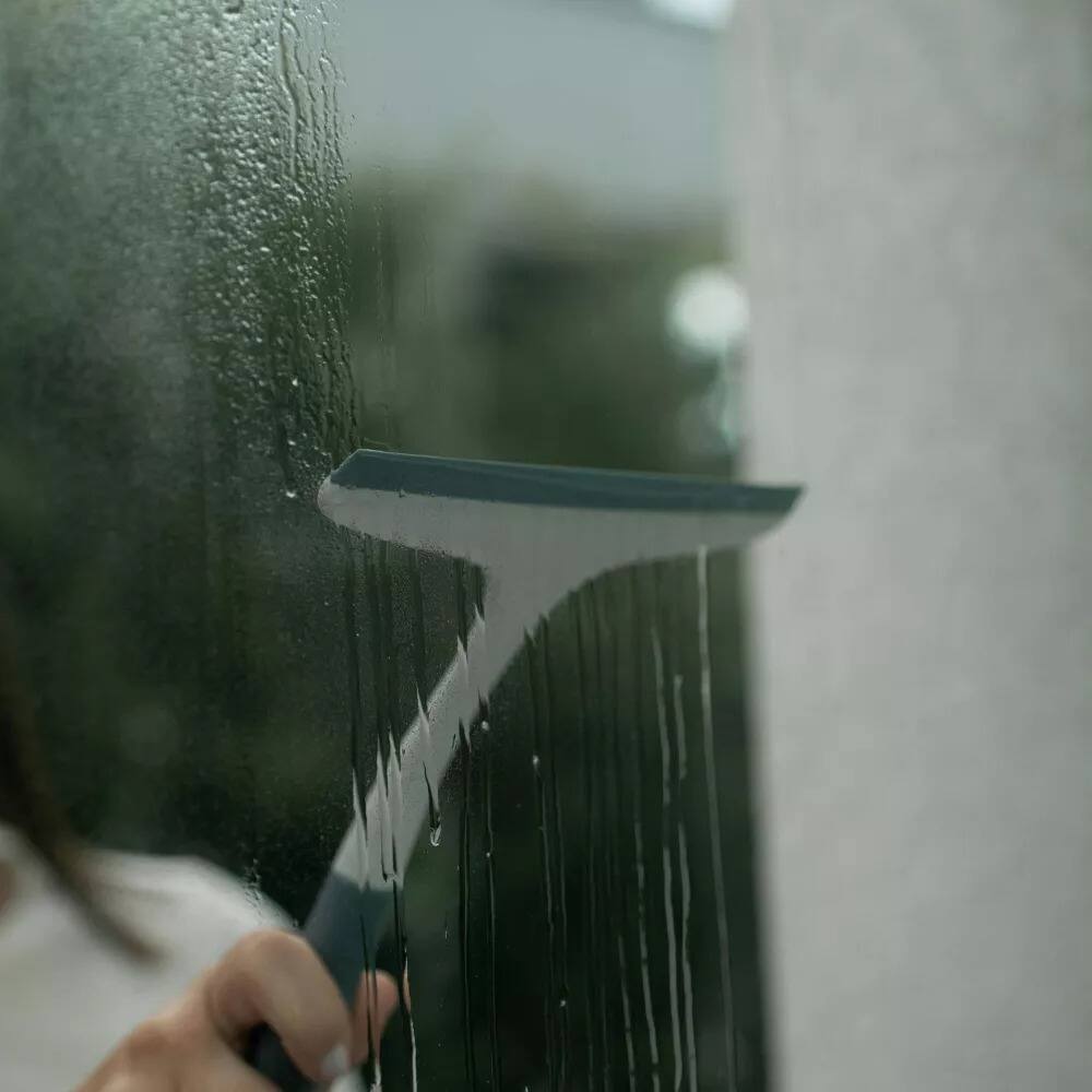 Alt View 6. OU - OU Silicone Squeegee for Windows, Shower & Glass, Lightweight Cleaner with Nonslip Handle and Hanging Loop.
