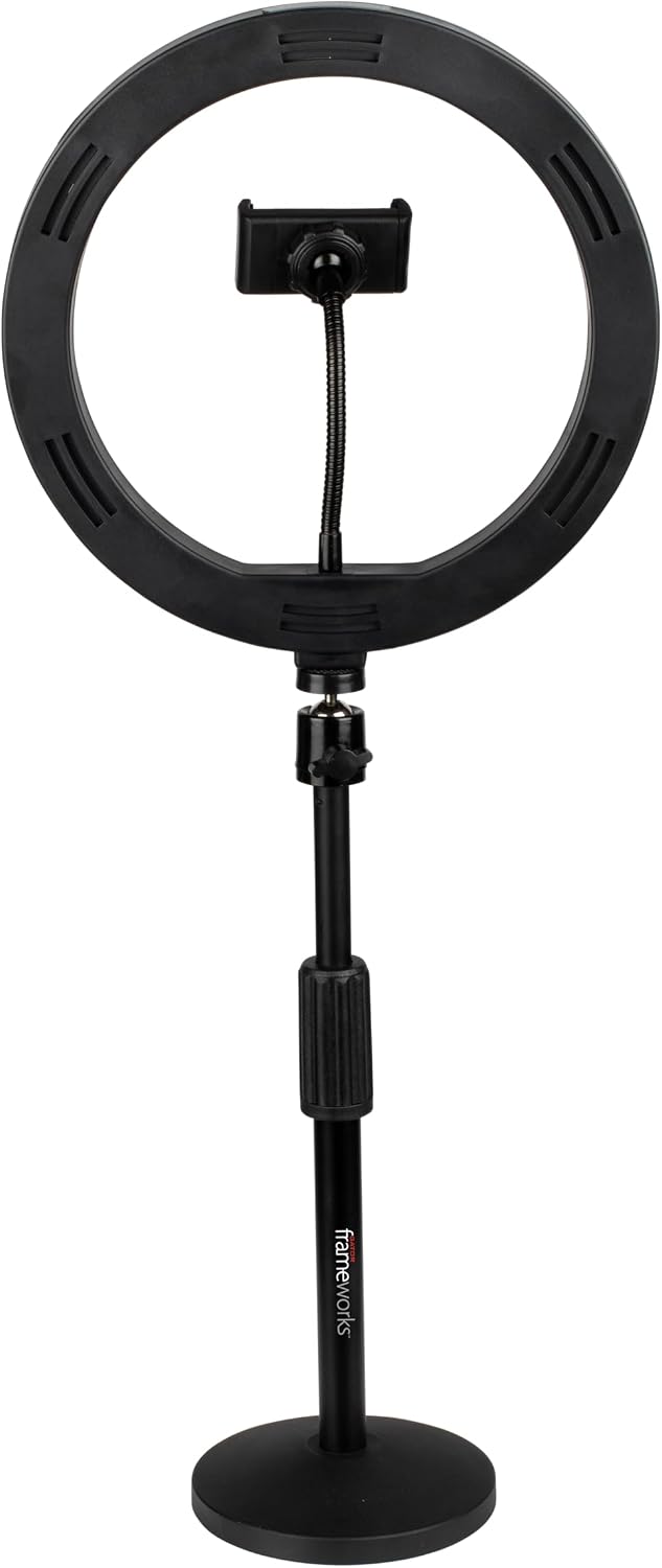 Back. Gator Cases - Gator Cases GATOR RING LIGHT ROUND BASE DESKTOP STA.