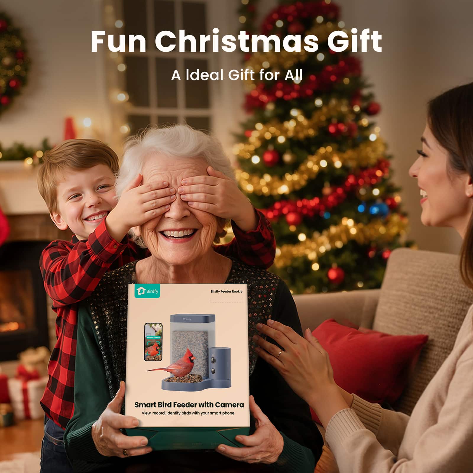 Fun Christmas Gift
A Ideal Gift for All
Smart Bird Feeder with Camera
View, record, identify birds with your smart phone