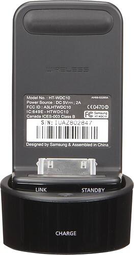 Front Standard. Samsung - Wireless Cradle for Apple® iPod® and iPhone® - Black.