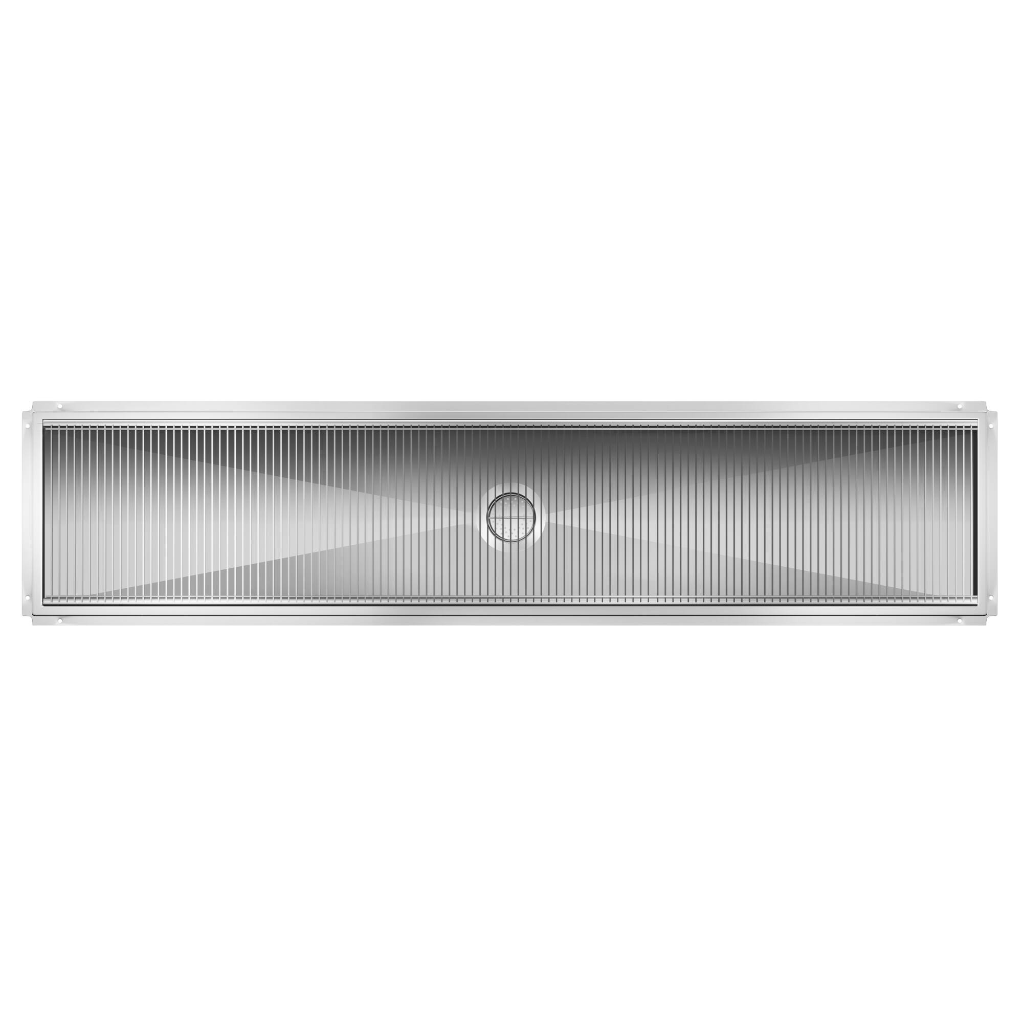 Alt View 1. Koolmore - 18" x 84" Stainless Steel Floor Trough Drain, 14-Gauge with Subway-Style Grating & Removable Drain Basket, NSF Listed - Stainless-Steel.