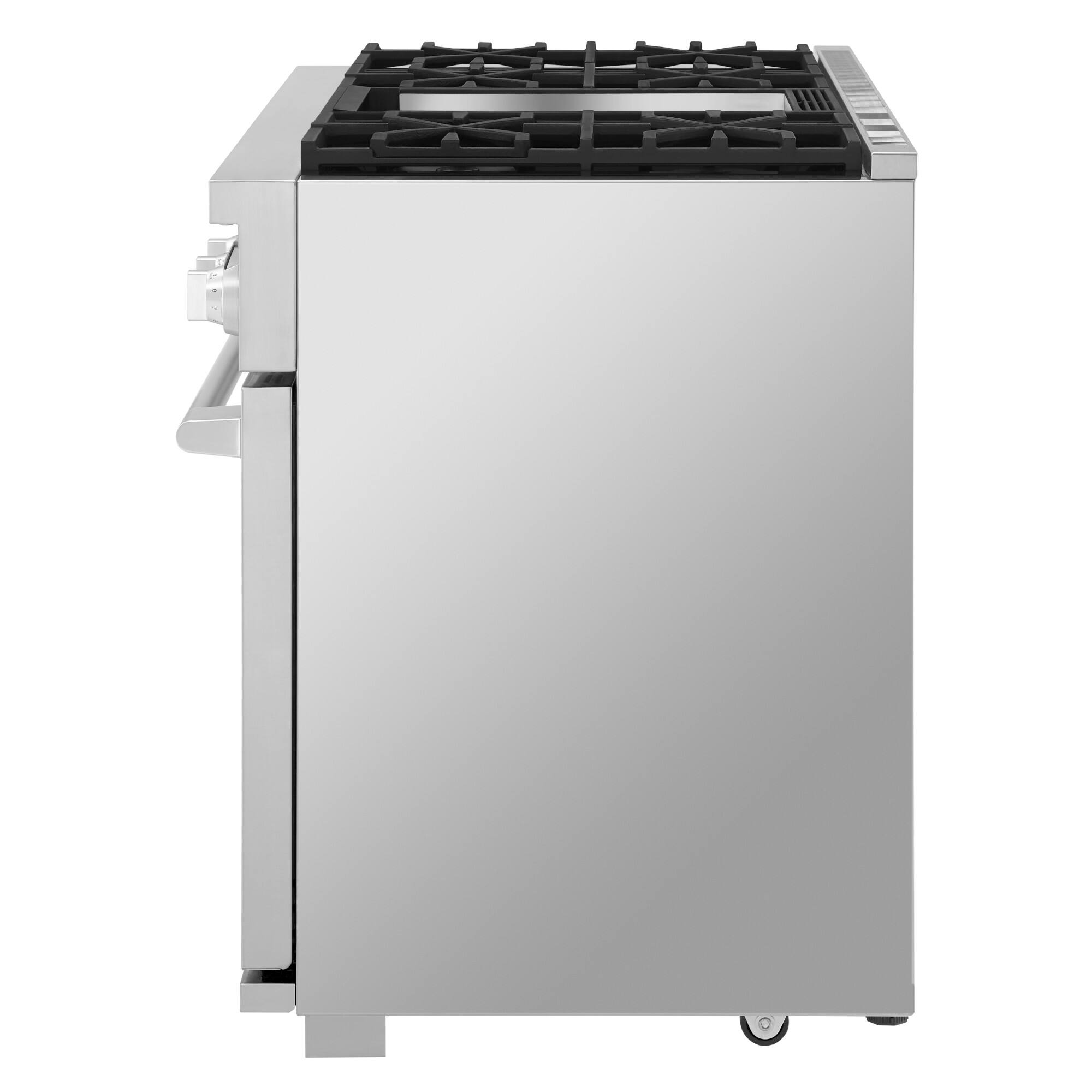 Alt View 7. SKS - Pro 48-inch 7.9 Cu. Ft. Freestanding Smart Dual Fuel Convection Double Oven Range with Chromium Griddle, 6 Burners - Stainless Steel.