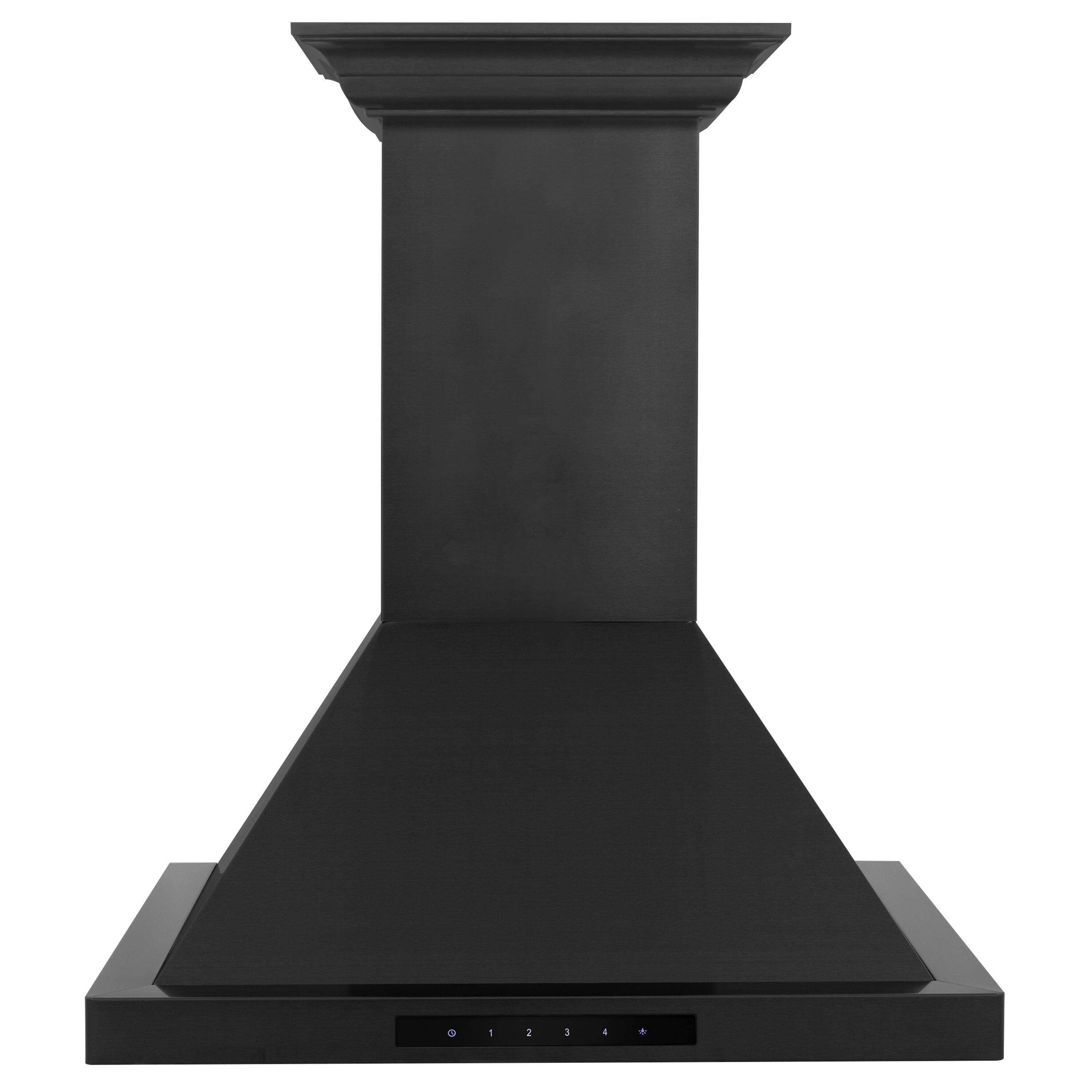 Angle. ZLINE - 24" ZLINE CrownSound™Ducted Vent Wall Mount Range Hood in Black Stainless Steel with Built-in Bluetooth Speakers - Black Stainless Steel.