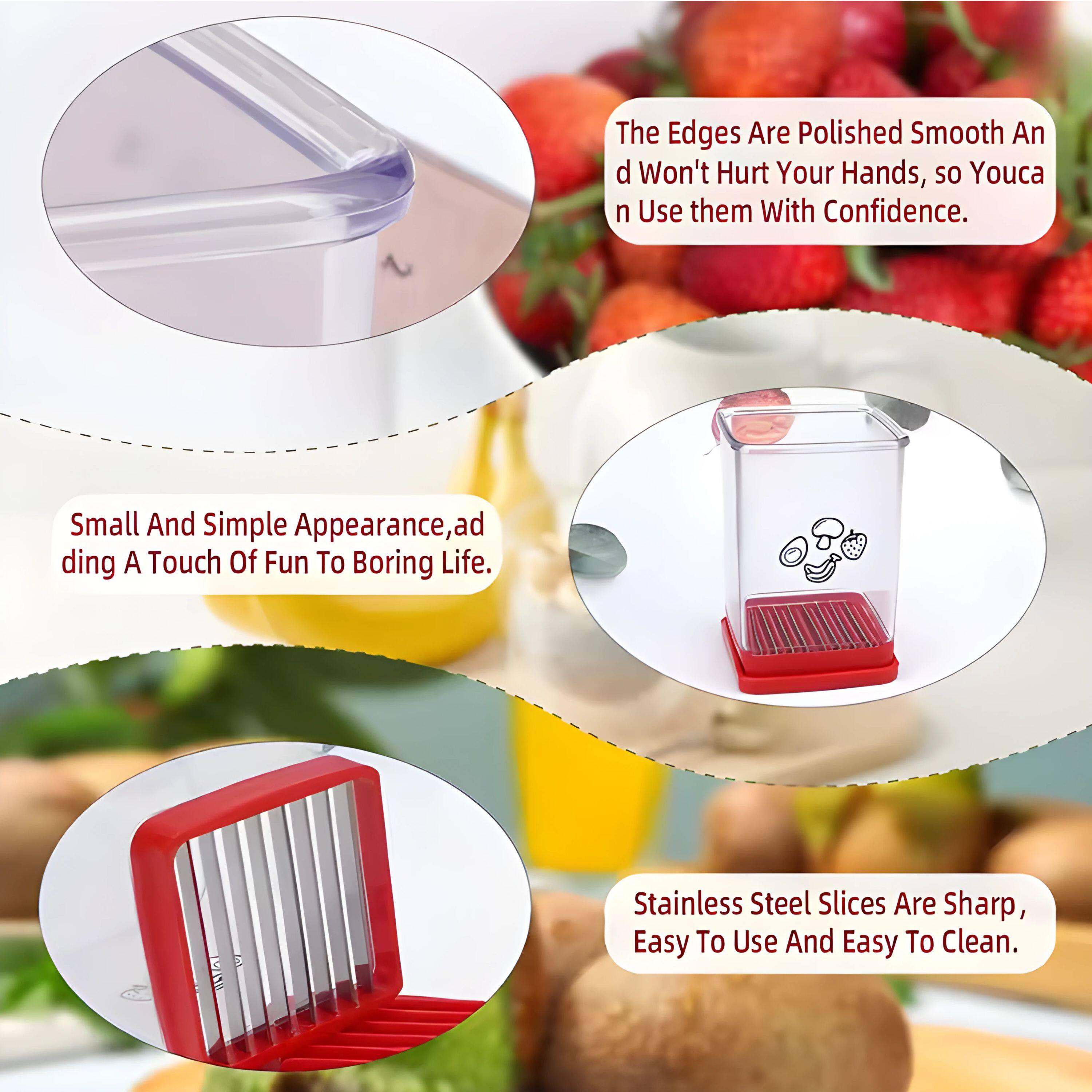 The Edges Are Polished Smooth And Won't Hurt Your Hands, so You Can Use them With Confidence. Small And Simple Appearance, adding A Touch Of Fun To Boring Life. Stainless Steel Slices Are Sharp, Easy To Use And Easy To Clean.