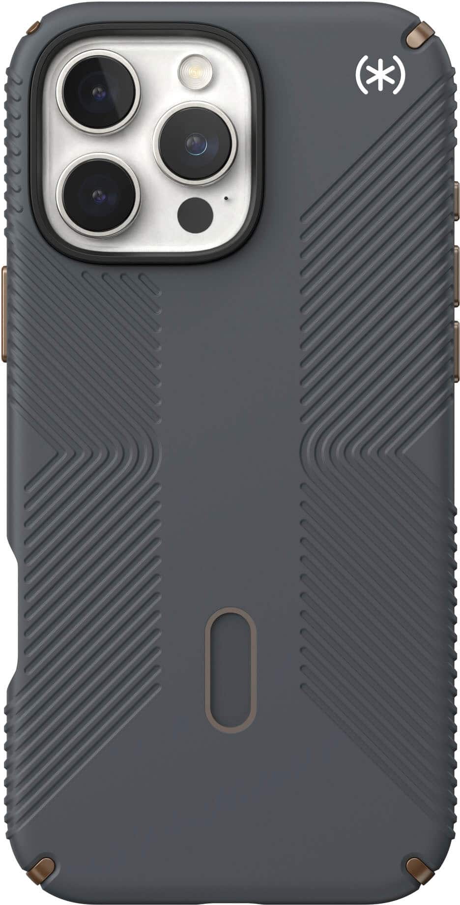 Speck - Presidio2 Grip ClickLock Case with MagSafe for Apple iPhone 16 Pro Max - Charcoal Grey - Front_Zoom
