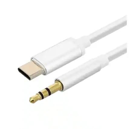 Front. Stock Preferred - USB-C to 3.5mm AUX Audio Adapter Cable/White - White.
