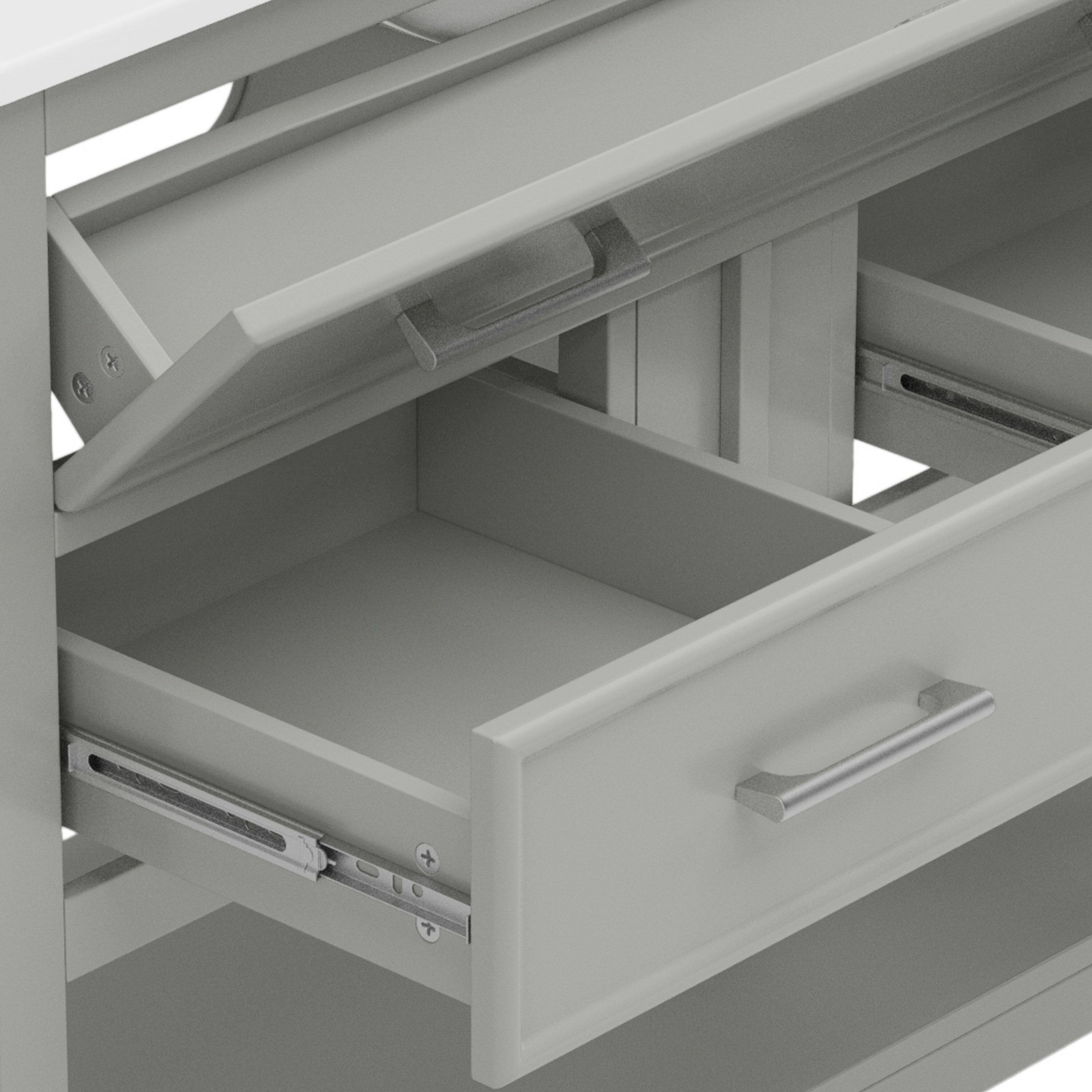 Alt View 6. Boyel Living - 36 Inch Bathroom Vanity with Ceramic Sink Tip Out Tray Full Extension Drawers Soft Close Gray - Gray.