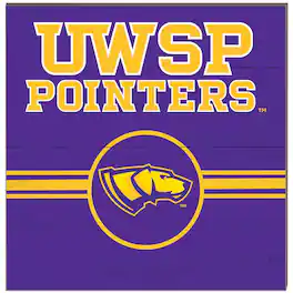 Jardine - Wisconsin-Stevens Point Pointers 10'' x 10'' Retro Team Plaque - Purple