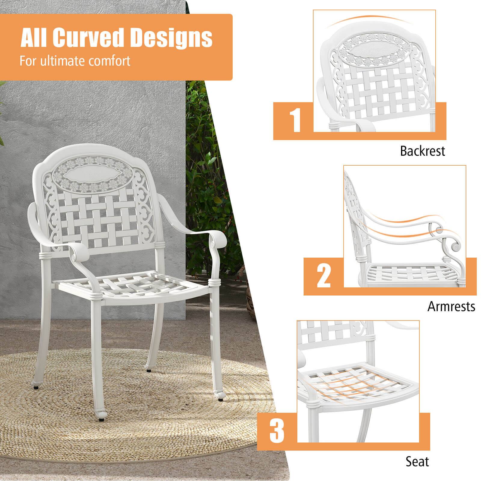 All Curved Designs  
For ultimate comfort  

1. Backrest  
2. Armrests  
3. Seat