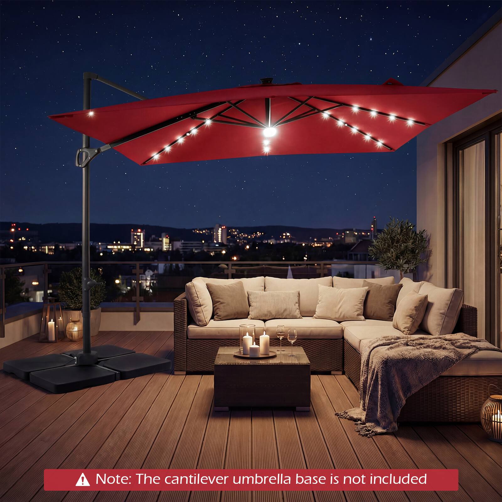 Note: The cantilever umbrella base is not included