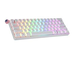 Empire DigiLabs - Gk61 Hot Swappable Mechanical Gaming Rgb Led Backlit For Pc mac Gamer Ansi Layout - White