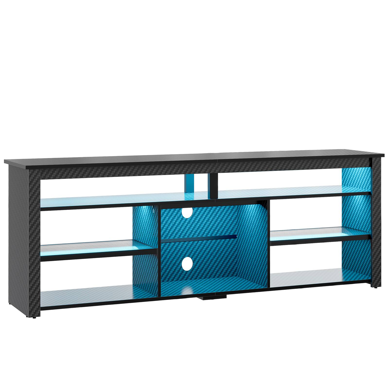 Alt View 35. Bestier - 70-Inch Gaming TV Console for Up to 80-Inch TVs with Customizable LED Lights - Black.