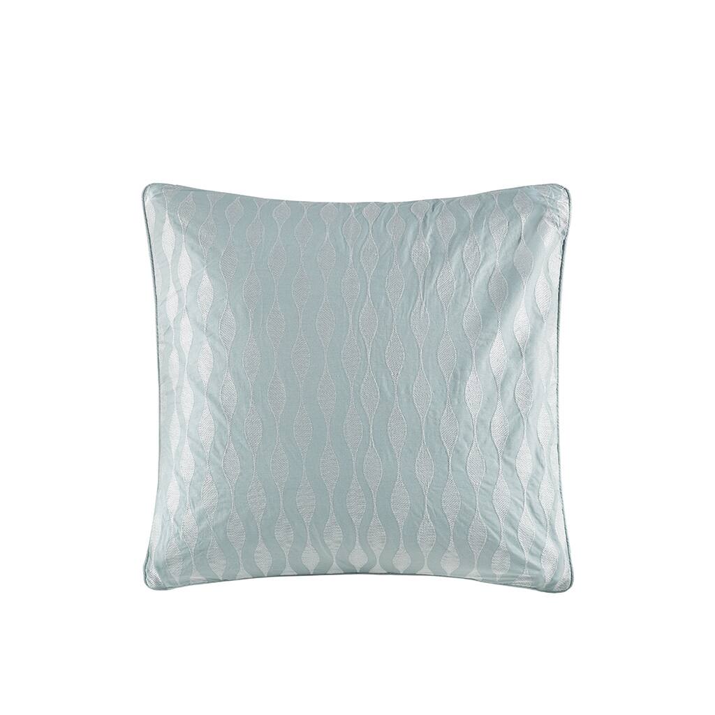 Front. Gracie Mills - Gracie Mills Celina Seaside Escape Embroidered Euro Sham - Blue.
