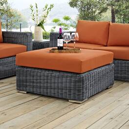 Summon Outdoor Patio Sunbrella® Square Ottoman by Modway - Canvas Tuscan