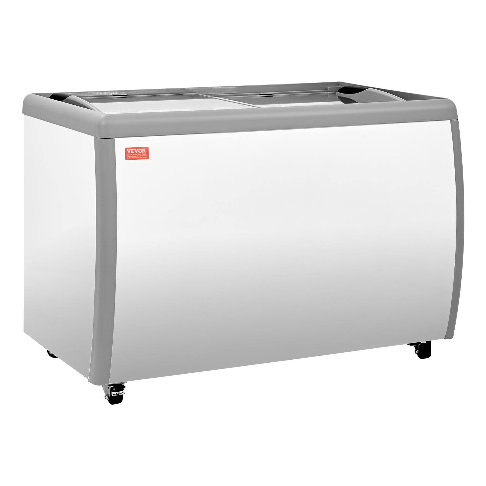 Alt View 5. VEVOR - Commercial Ice Cream Display Case, 13.1 Cu.ft Chest Freezer, Restaurant Gelato Dipping Cabinet Top Deep Freezer - White.