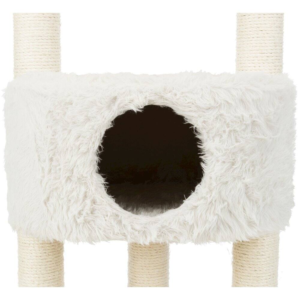 Alt View 2. TRIXIE - Baza Plush & Jute 52" Cat Tower Scratching Posts Condo Perch Hammock Cat Toy - Cream.