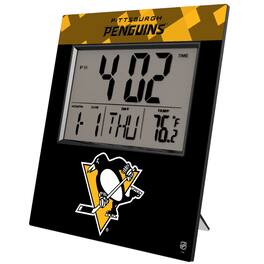 Keyscaper - Pittsburgh Penguins Color Block Digital Desk Clock - Multicolor