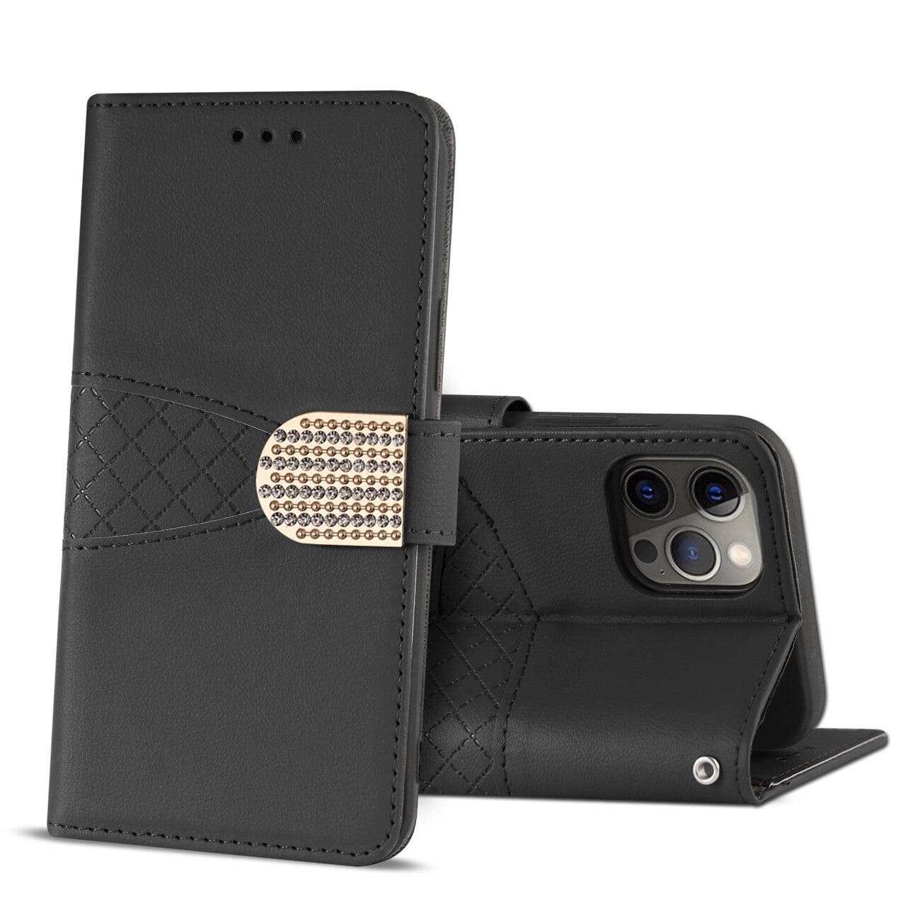 Reiko - 3-In-1 Wallet Case For Iphone 12/ Iphone 12 Pro In - Black