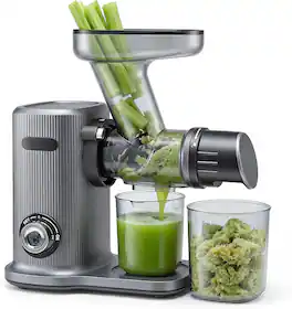 Sweet - Cold Press Juicer with 5.9″ Wide Feed Chute, High Juice Yield, Easy Clean - Silver