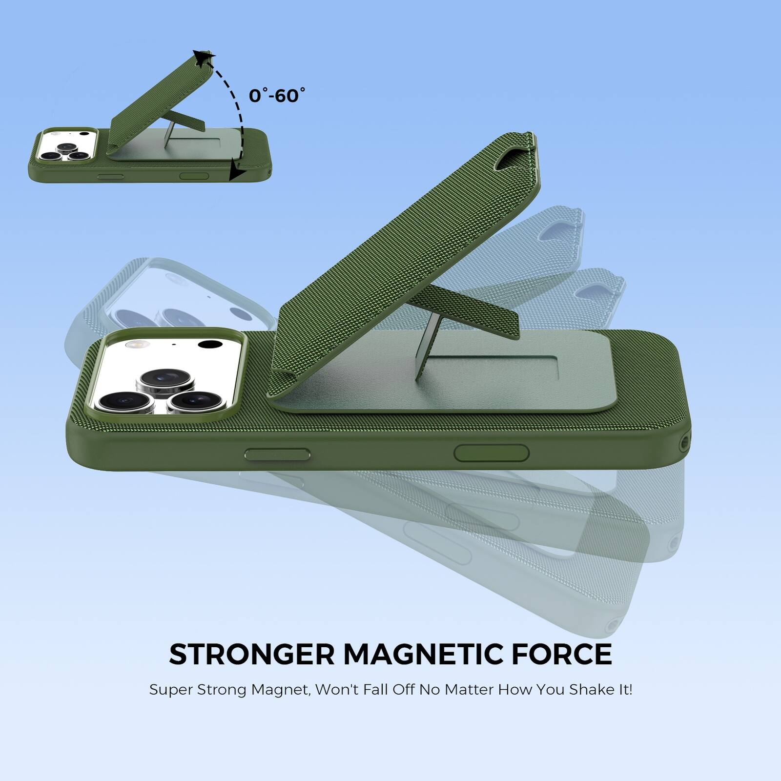 STRONGER MAGNETIC FORCE  
Super Strong Magnet, Won't Fall Off No Matter How You Shake It!