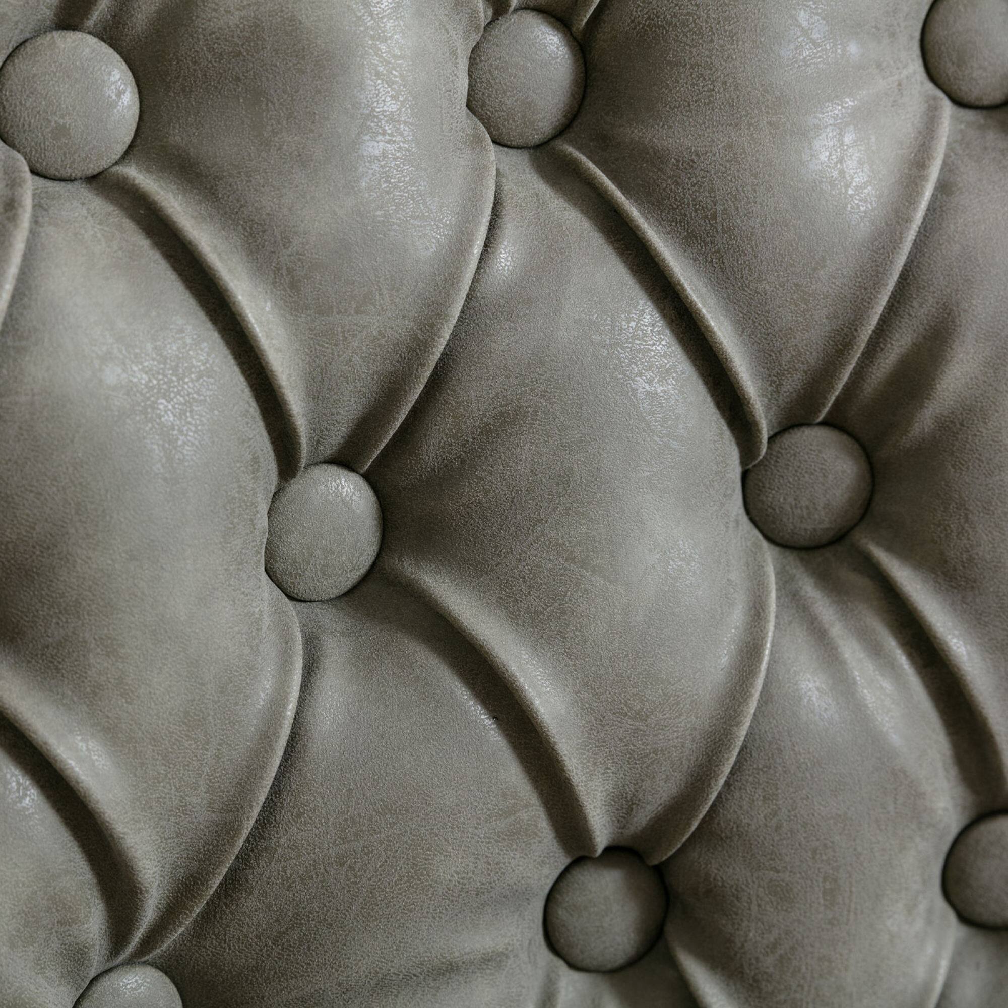 Alt View 5. GOODSILO - French Style Solid Wood Frame Antique Dining Chairs with Hand-Pulled Buckle Decoration and Nailhead Trim, Set of 2 - Olive Green.