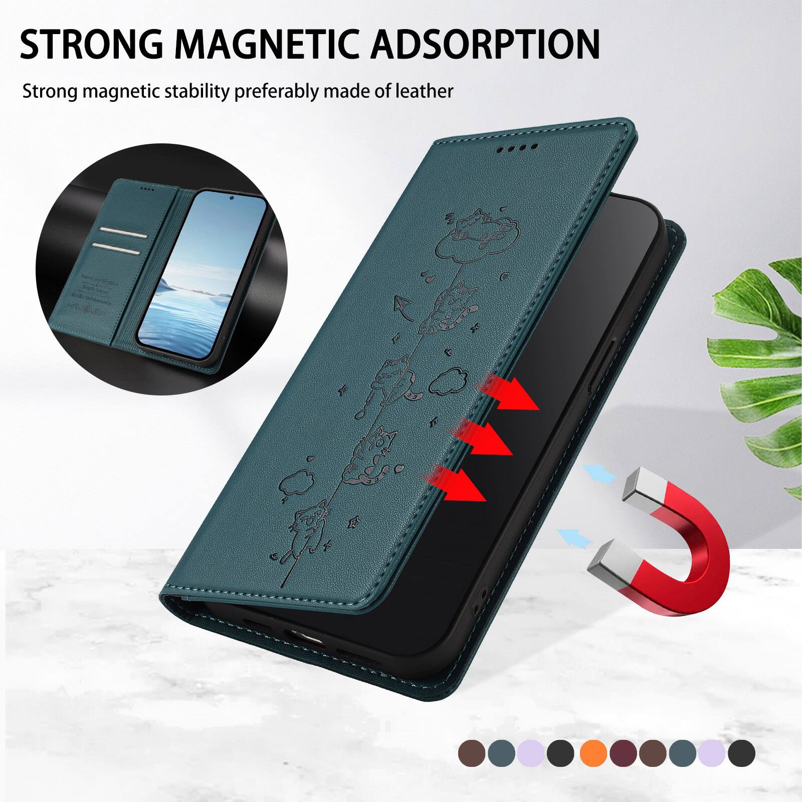 STRONG MAGNETIC ADSORPTION  
Strong magnetic stability preferably made of leather