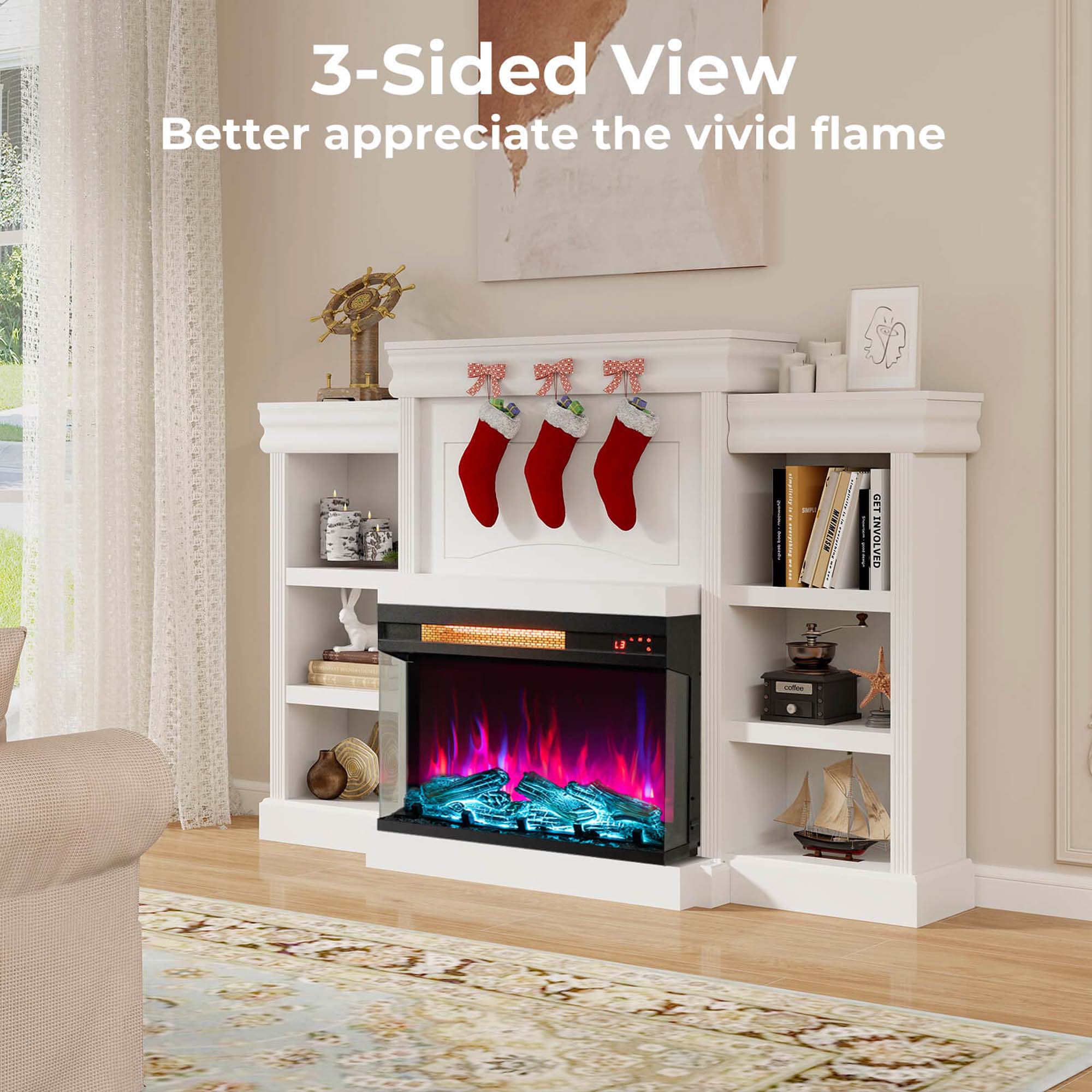 3-Sided View
Better appreciate the vivid flame