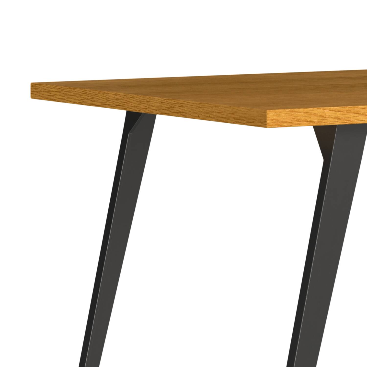 Alt View 7. Simpli Home - Lowry 66 inch x 40 inch Rectangle Modern Industrial Dining Table in Oak Veneer - Oak Veneer.