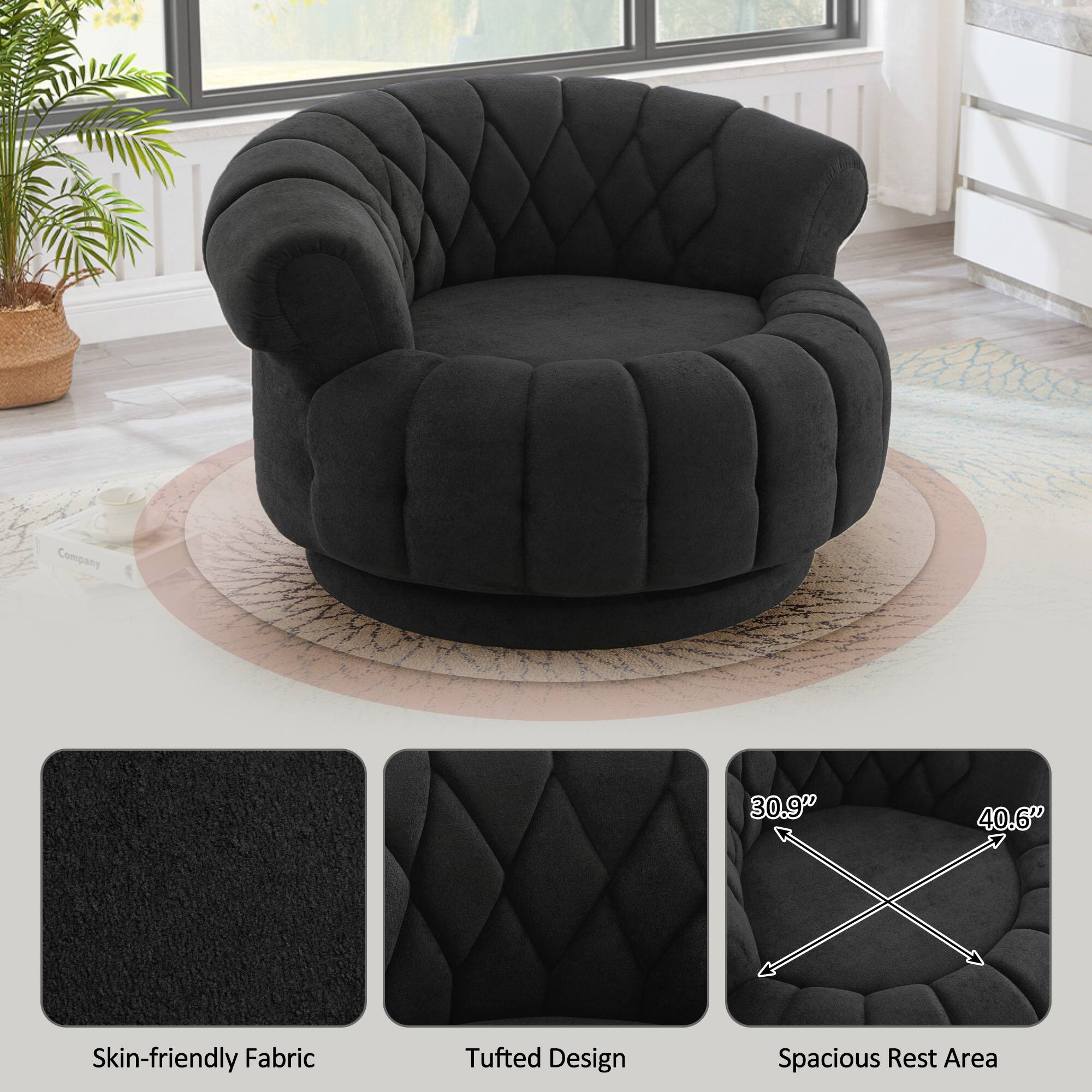 Company

30.9" 40.6" Skin-friendly Fabric Tufted Design Spacious Rest Area