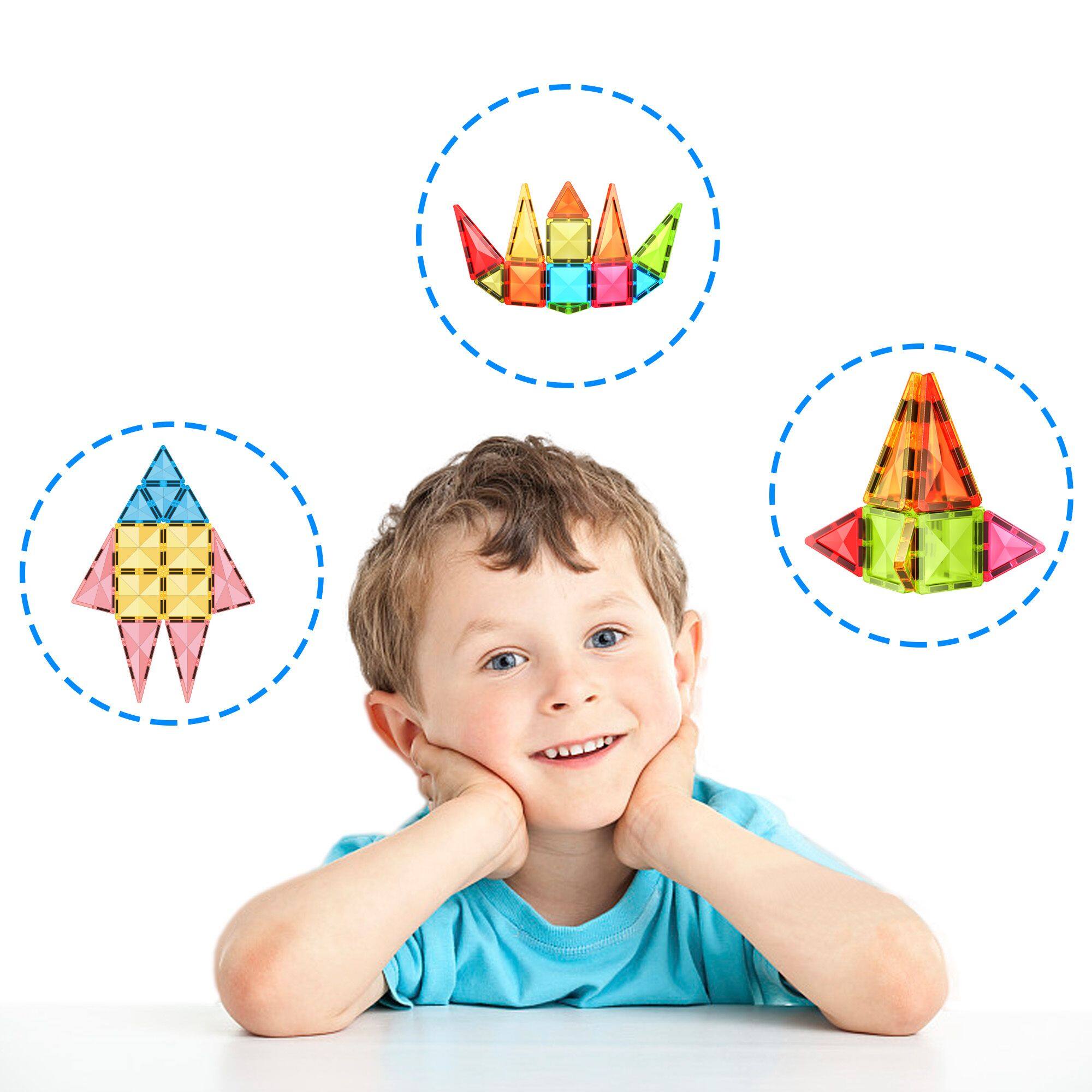 Alt View 3. Everplay - EverPlay Mini 12PCS Magnetic Tiles for Kids – STEM Construction Building Blocks Travel Toy, Educational Play Set.