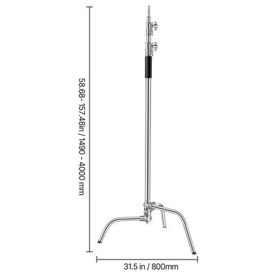 VEVOR C-standaard, maximale hoogte 330 cm, roestvrijstalen heavy-duty fotografielampstandaard met 1,5-3,0 m verstelbare hoogte, 20 kg draagvermogen voor studio-softbox, monolight, reflector VEVOR C-standaard, maximale hoogte 330 cm, roestvrijstalen heavy-duty fotografielampstandaard met 1,5-3,0 m verstelbare hoogte, 20 kg draagvermogen voor studio-softbox, monolight, reflector