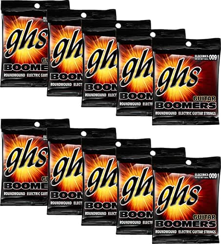Front. GHS Strings - Boomers Nickel-Plated Steel Electric Guitar Strings (10-Pack) - Silver.