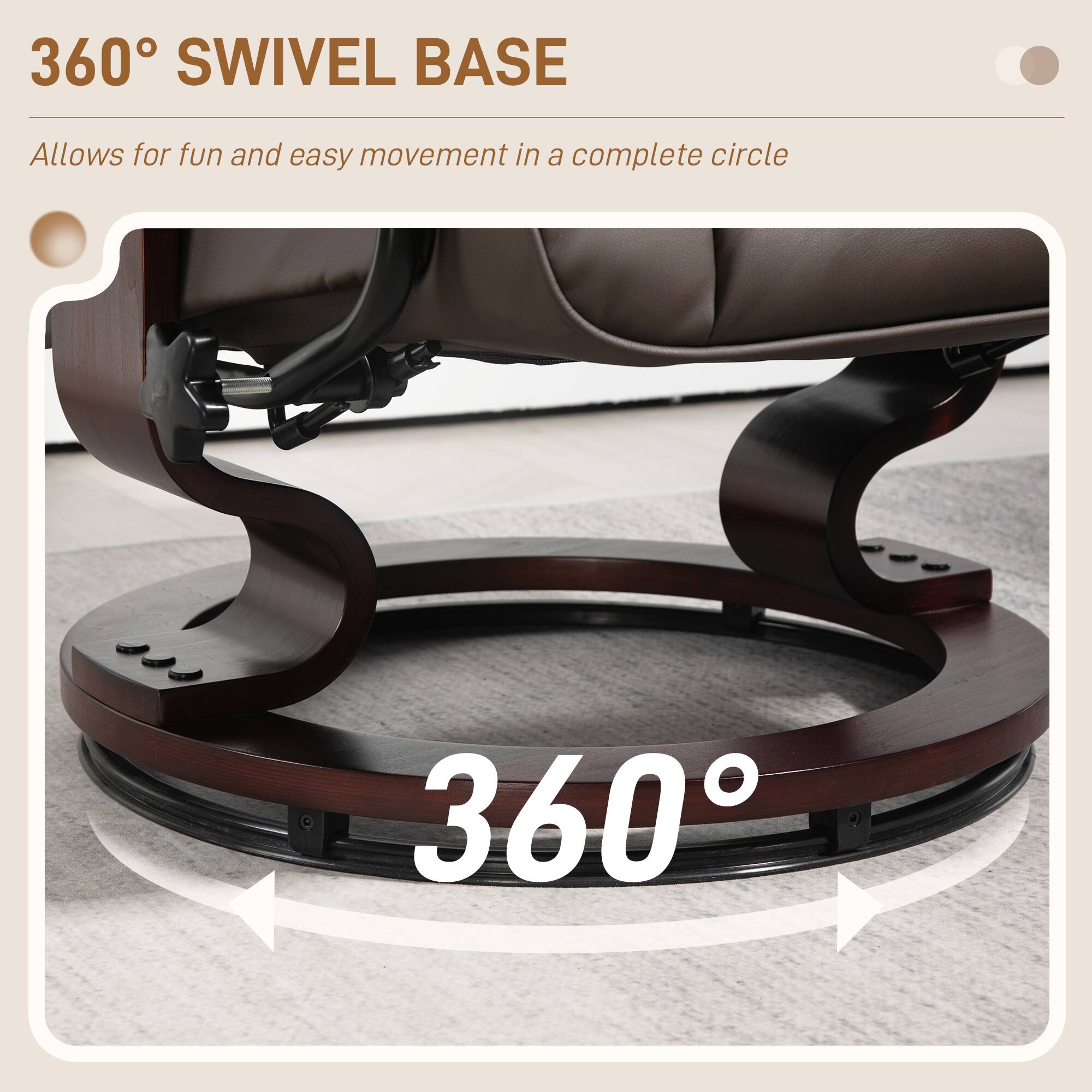 360° SWIVEL BASE  
Allows for fun and easy movement in a complete circle