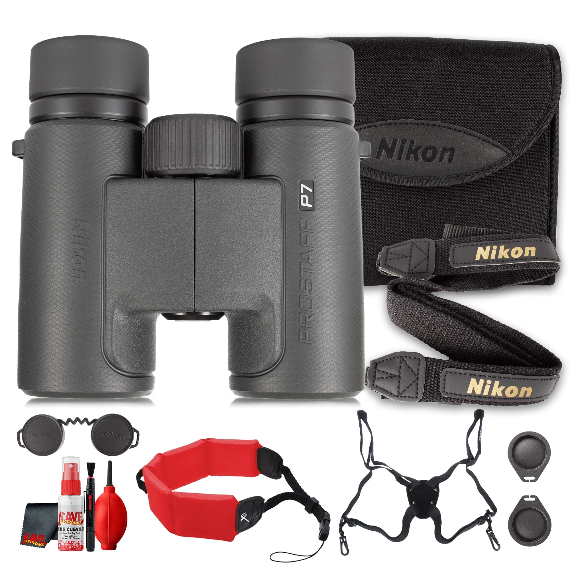 Nikon - PROSTAFF P7 10x30 Binoculars, Waterproof Fogproof Roof Prism Bundle price history on PriceWatchPro