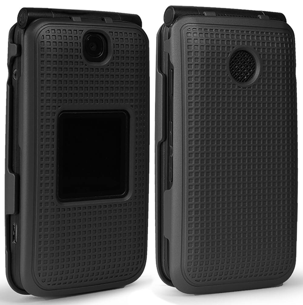 Alt View 2. Nakedcellphone - Case and Belt Clip Holster for Alcatel Go Flip V, Quickflip - Black.
