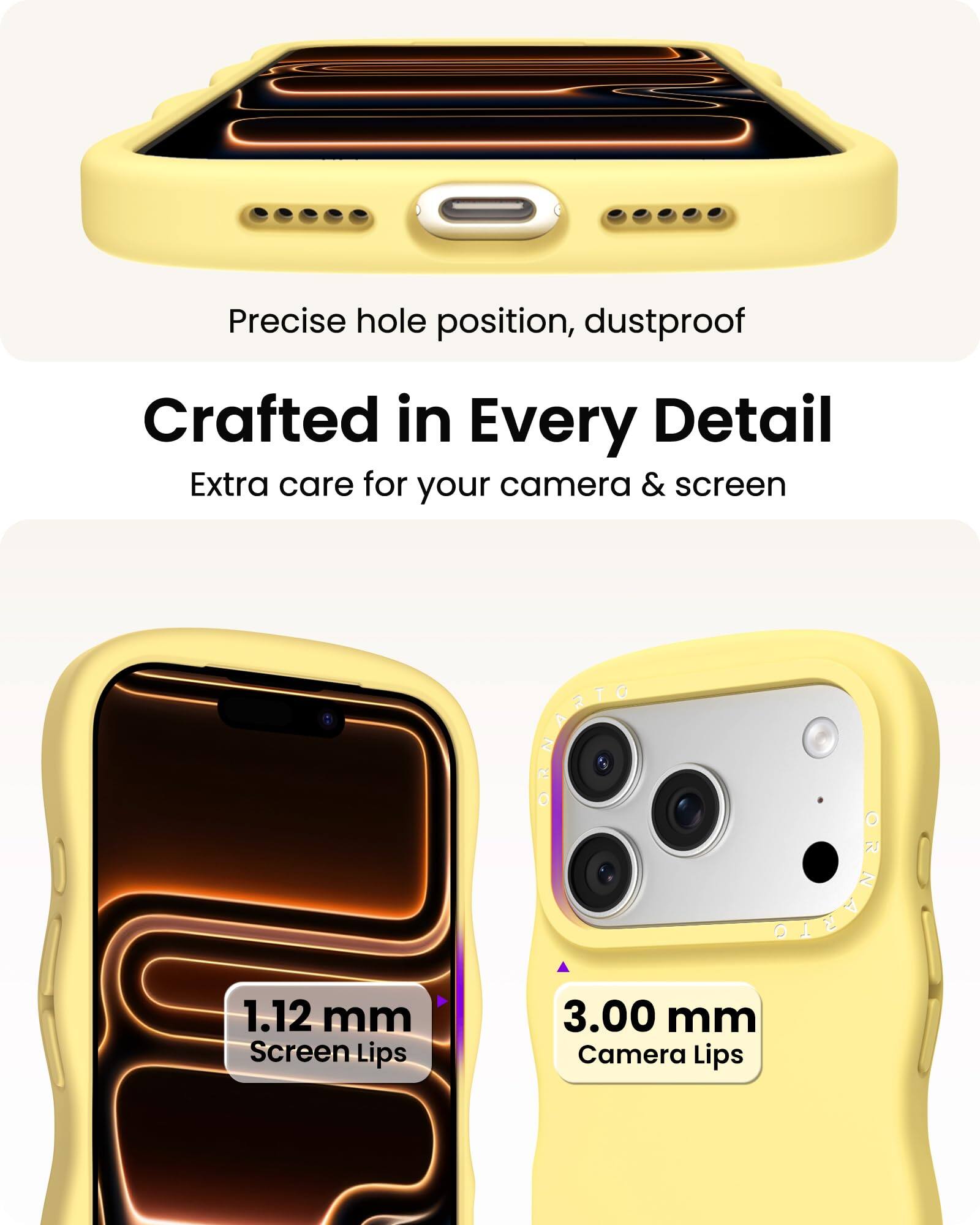 Precise hole position, dustproof

Crafted in Every Detail
Extra care for your camera & screen

1.12 mm Screen Lips

3.00 mm Camera Lips