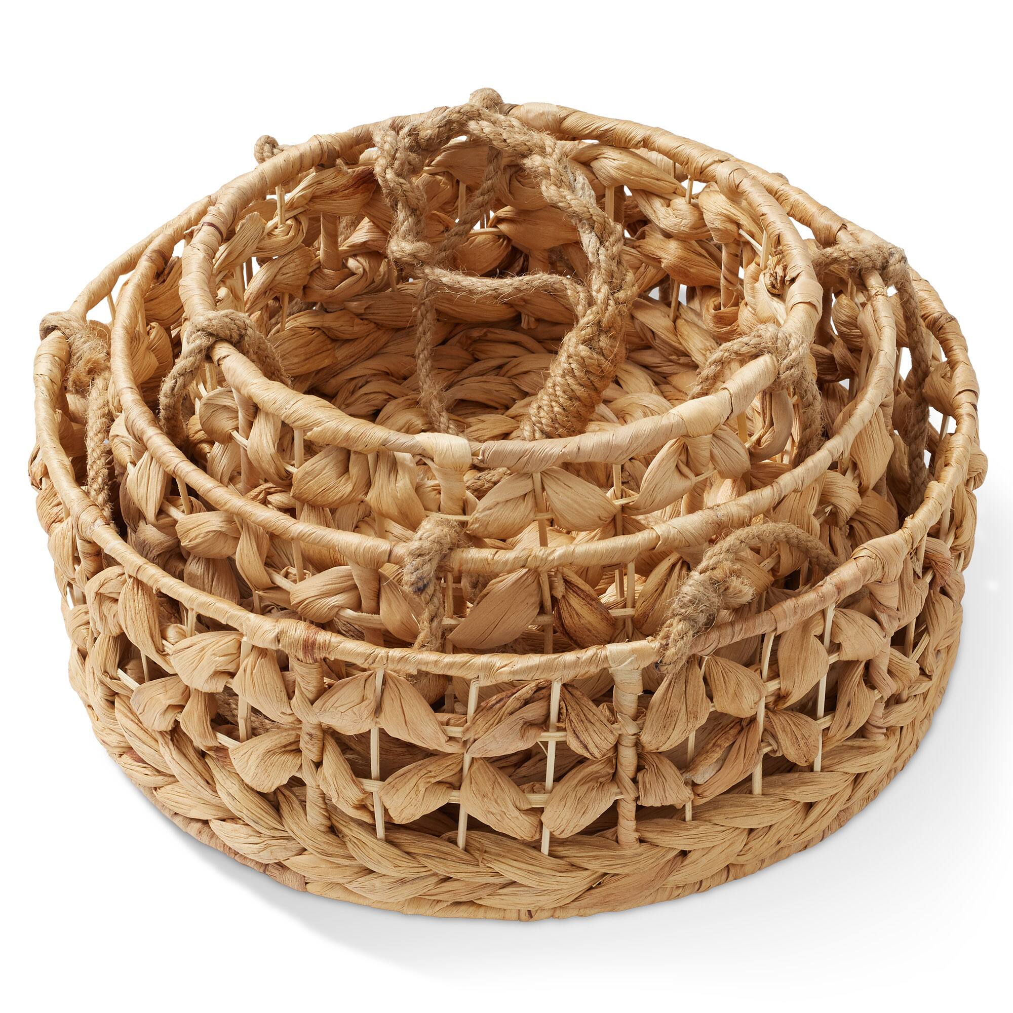 Alt View 5. Casafield - 3-Tier Hanging Fruit Baskets Vertical Woven Kitchen Storage Organizer - Natural - Hyacinth.