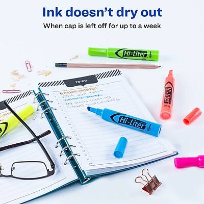 Ink doesn't dry out  
When cap is left off for up to a week  

Hi-Liter  
15 PS x 17  
Hi-Liter