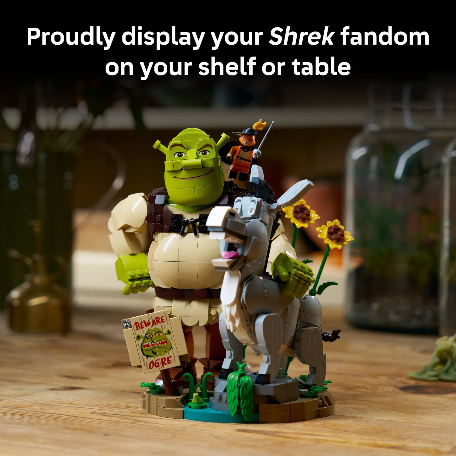 Proudly display your Shrek fandom on your shelf or table

BEWARE
OGRE