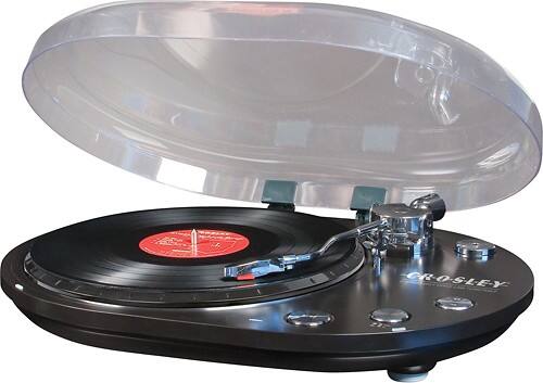 Angle Standard. Crosley - Oval Turntable - Black.