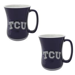 Indigo Falls - TCU Horned Frogs 16oz. Sculpted Barista Mug Two-Pack - White