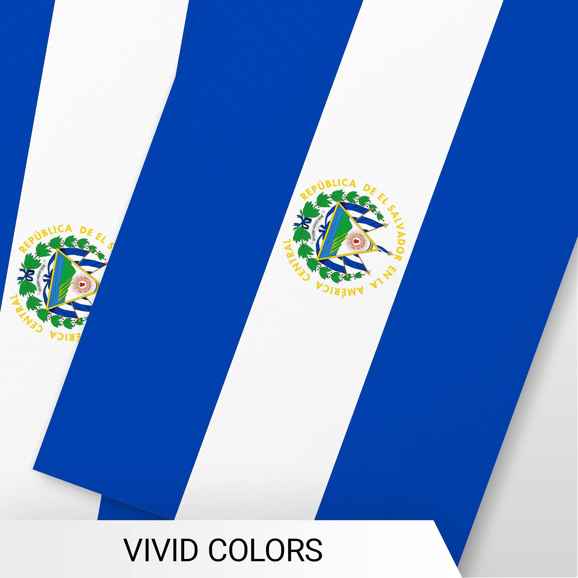 G128 El Salvador Salvadoran Bunting Banner, 33 ft with 38 Mini Flags ...