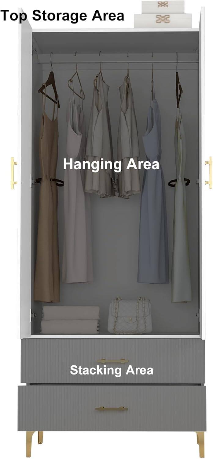Top Storage Area, Hanging Area, Stacking Area
