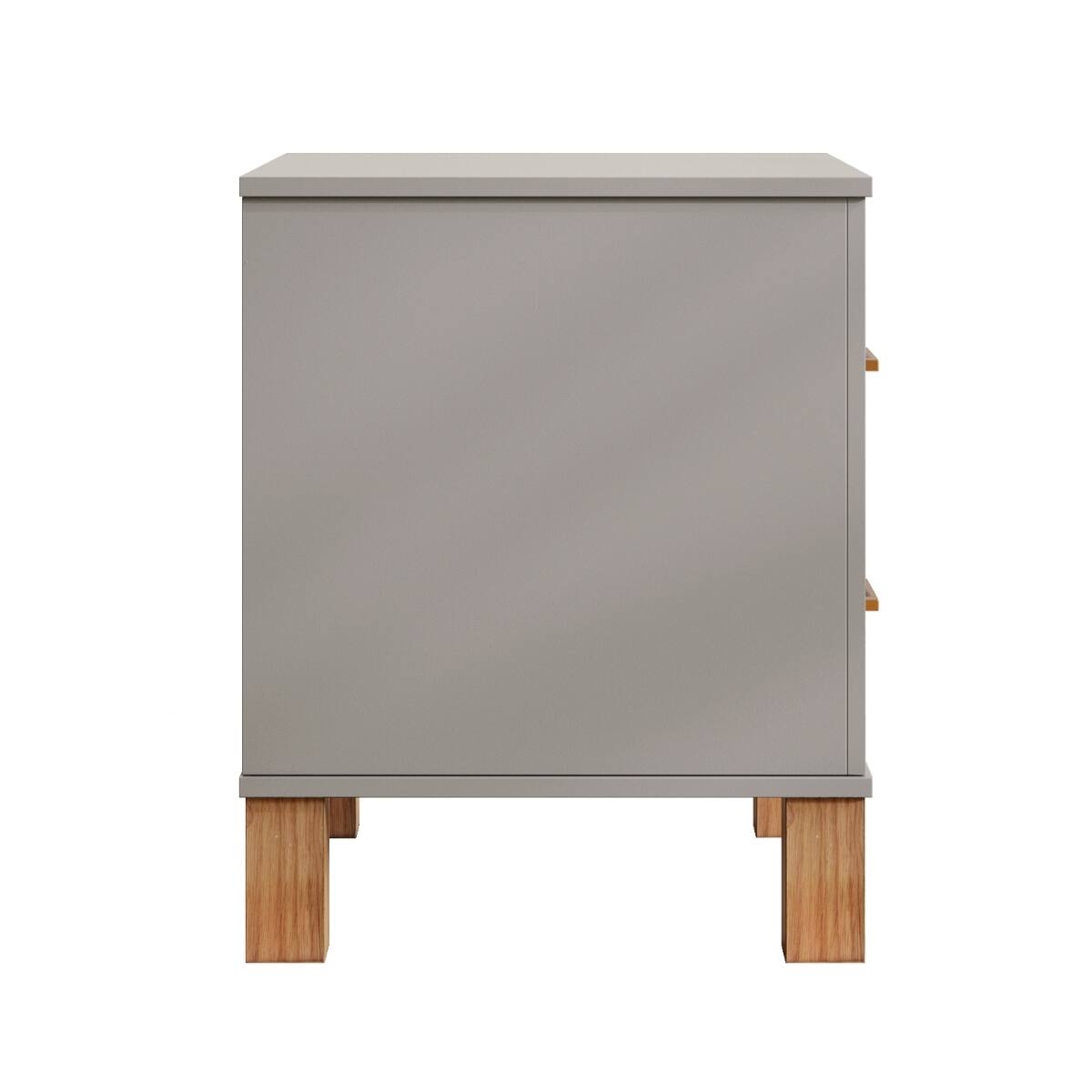 Alt View 10. Loheer - Loheer Gray 2 Drawer Nightstand, Fluted Bedside Table with Solid Wood Legs - Gray.