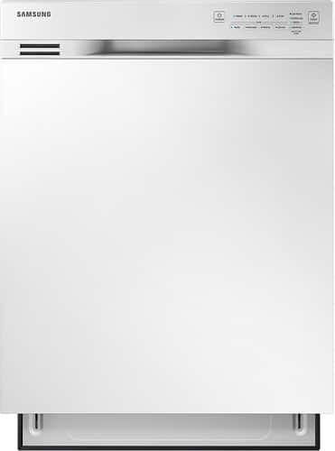 Samsung - 24" Front Control Built-In Dishwasher with Stainless Steel Tub - White - Larger Front